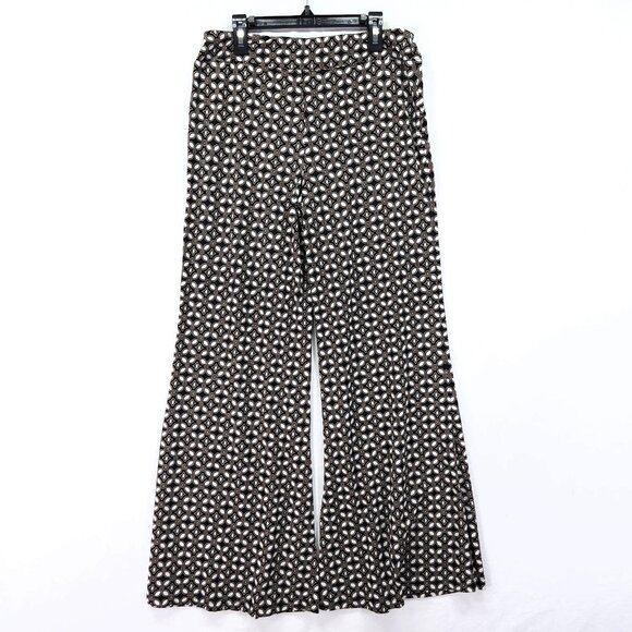 Joseph Ribkoff Pants Womens 8 Black White Print Wide Leg Pull On Dressy - Picture 2 of 11
